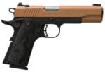 Browning 051987492 1911-380 Black Label Full Size Frame 380 ACP 8+1, 4.25" Matte Stainless Steel Barrel, Copper Cerakote Serrated Stainless Steel Slide, Matte Black Polymer Frame w/Beavertail