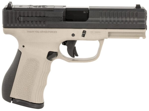 FMK FMKG49TG G3  9mm Luger 14+1 4" Stainless Steel Barrel, Black Optic Cut/Serrated Carbon Steel Slide, Titanium Gray Polymer Frame w/Picatinny Rail, Black Backstrap Grip