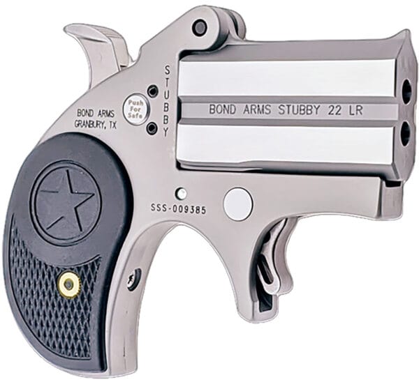 Bond Arms BASTB Stubby  22 LR 2rd Shot 2.20" Matte Stainless Steel Frame Black Textured Polymer Grips