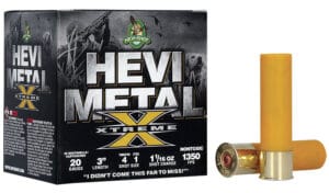 Hevishot Hevi-Metal Extreme 20 Gauge 3 Inch 1 1/16oz Steel Tungsten 4 and 1 Shot 25 Round Shotgun Ammunition