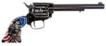 Heritage Mfg RR22B6ECSS Rough Rider Independence Day 22 LR 6 Shot 6.50" Black Oxide Barrel & Frame, Black Oxide w/Engraved US Flag Cylinder, Custom Designed US Flag w/Soldier Grips