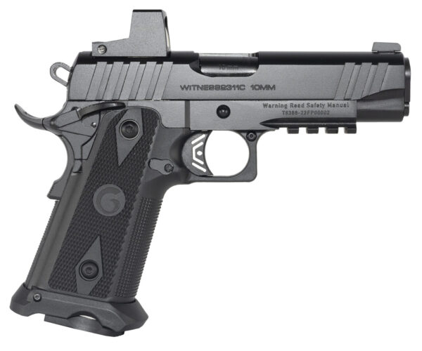 Girsan 395000 Witness2311  10mm Auto 15+1 5" Black Steel Barrel, Black Optic Ready/Serrated Steel Slide, Black Polymer Frame w/Beavertail & Picatinny Rail, Black Checkered Polymer Grip, Ambidextrous