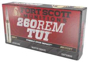 Fort Scott Munitions Tumble Upon Impact 260 Remington 123 Grain Solid Copper Ammunition