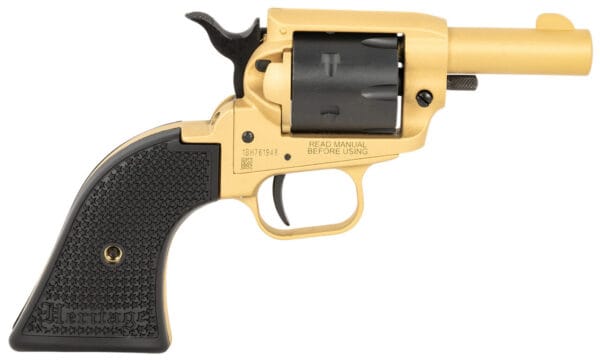 Heritage Mfg BK22SC Barkeep  22 LR 6 Shot 2.68" Gold Cerakote Barrel, Gold Cerakote w/Black Accents Frame, Black Cerakote Cylinder, Black Star Polymer Grips
