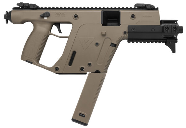 Kriss USA KV90PFD30 Vector SDP Enhanced G2 9mm Luger 40+1 6.50" Black Nitride Threaded Barrel, Flat Dark Earth Picatinny Rail Top & Bottom, MK5M Modular Rail
