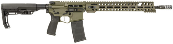 Patriot Ordnance Factory  Renegade +  5.56x45mm NATO 30+1 16.50", OD Green Anodized Rec, Ambi Controls, 3-Port Muzzle Brake, 14.50" M-LOK Handgaurd, Black MFT Minimalist Stock & Engage Grip