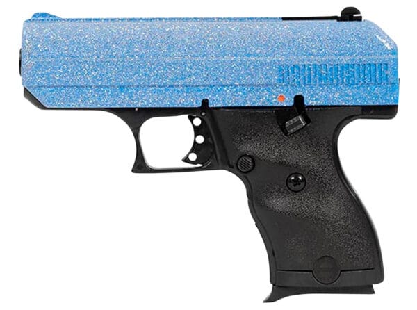 Hi-Point 916BLSP C9  9mm Luger 8+1 3.50" Black Steel Barrel, Hydro-Dipped Blue Sparkle Serrated Slide, Black Polymer Frame, Black Polymer Grips