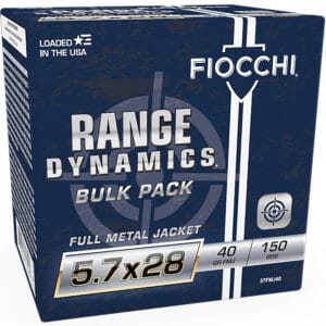 Fiocchi Range Dynamics 5.7x28mm 40 Grain Full Metal Jacket Ammunition