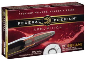 Federal P270P Premium  270Win 130gr Nosler Partition 20 Per Box/10 Case