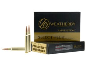 Weatherby .280 Ackley Improved 168 Grain Brass Ammunition 20 Round Box
