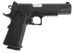 Tisas 12500002 1911 Duty DS 9mm Luger 17+1, 5" Black Steel Barrel, Black Serrated Steel Slide, Black Cerakote Steel Frame w/Beavertail & Picatinny Rail, Black Overmolded Grip, Ambidextrous