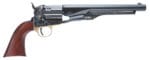 Cimarron CA041 1860 Army Cut For Stock .44 Cal 6 Shot, 8" Blued Round Steel Barrel, Blued Engraved/Fluted Cylinder, Color Case Hardened Steel Frame, Smooth Walnut Grip, Exposed Hammer