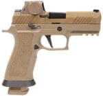 Sig Sauer M18X9RX M18X w/Optic Carry Frame 9mm Luger 21+1 3.90" Black Barrel Coyote PVD Optic Ready/Serrated Stainless Steel Slide & Polymer Frame w/Beavertail & Picatinny Rail, Sig ROMEOM17