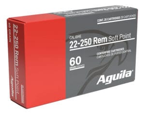Aguila 22-250 Remington 60 Grain InterLock Boat Tail Soft Point Rifle Ammunition