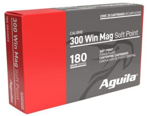 Aguila 300 Winchester Magnum 180 Grain Soft Point Rifle Ammunition