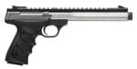 Browning 051590490 Buck Mark Contour SR 22 LR 10+1 5.63" 7.65" Stainless Steel Threaded Barrel, Stainless Serrated Slide, Aluminum Frame, Picatinny Rail, Black URX Grip