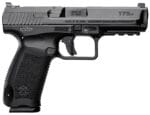 Canik HG4865N TP9SF  Full Size 9mm Luger 18+1 4.46" Black Nitride Match Grade Barrel, Black Cerakote Serrated Steel Slide & Polymer Frame w/Picatinny Rail, Black Interchangeable Backstrap Grip