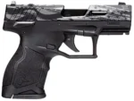 Taurus 1TX22131US5 TX22C T.O.R.O. Compact Frame 22 LR 13+1 3.60" Matte Black Threaded Barrel, Engraved Distressed USA Flag Optic Ready/Serrated Slide, Black Polymer Frame