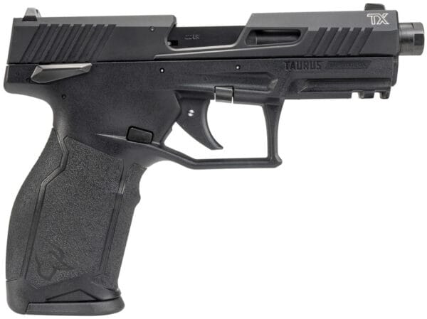 Taurus 12TX22141 TX22 Gen 2 Full Size Frame 22 LR 16+1/22+1 4.60" Matte Black Threaded Barrel, Black Hard Coat Anodized Serrated Slide, Adjustable Rear Sight, Black Polymer Frame w/Picatinny Rail