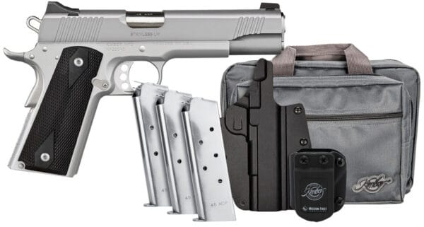 Kimber Mfg.,inc 3700826 Stainless LW Club Bundle 45 ACP 7+1 5" Stainless Stainless Stainless Black Textured Grip