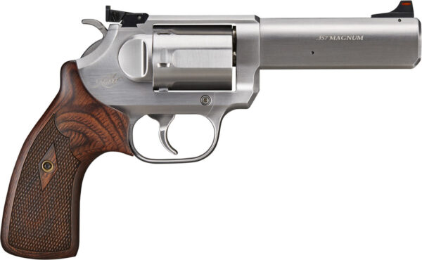 Kimber Mfg.,inc 3700621 K6S DASA Target 357 Mag 6rd 4" Brushed Stainless 3 Finger Combat Grip/Diamond Checkering Grip