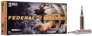 Federal Terminal Ascent 28 Nosler 155 Grain Rifle Ammunition