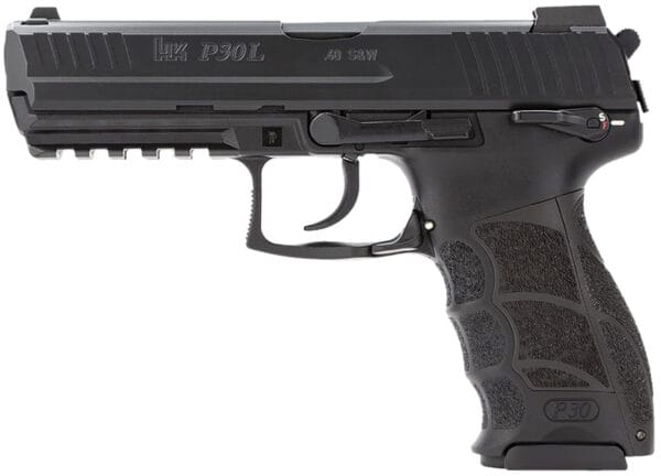 HK 81001096 P30L V3 40 S&W 10+1 4.45" Black Polygonal Rifled Barrel, Black Cerakote Long/Serrated Steel Slide, Black Polymer Frame, w/Picatinny Rail, Black Interchangeable Backstrap Grip, Ambidextrous