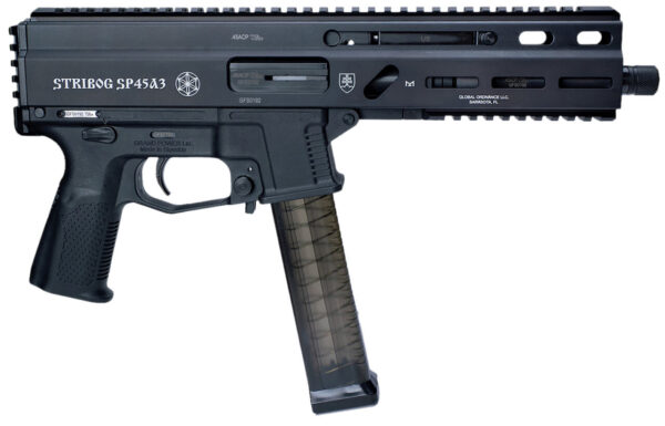 Global Ordnance LLC 197892003506 Grand Power Stribog SP45A3 45 ACP 8" Black