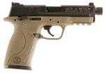 Smith & Wesson 10242 M&P  Compact Frame 22 LR 10+1 3.60" Black Steel Threaded Barrel & Serrated Slide, Flat Dark Earth Cerakote Polymer Frame w/Picatinny Rail, Ambidextrous
