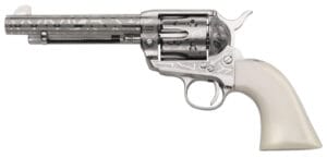 Taylors and Company 1873 Cattle Brand 45 Long Colt Nickel Engraved Revolver