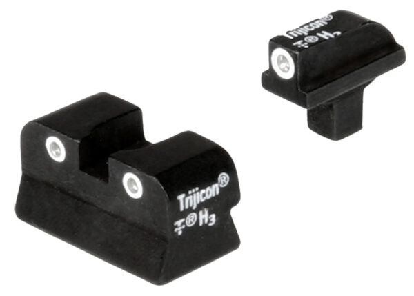Trijicon 600138 Bright & Tough Night Sights  Green/Tritium White Outline Front Sight-Green/Tritium White Outline Rear Sight Colt 1911 0.125 Tang