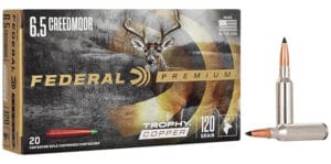 Federal Premium 6.5 Creedmoor 120 Grain Trophy Copper Rifle Ammunition