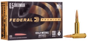 Federal Gold Medal 6.5mm Creedmoor 130 Grain Boat Tail Rifle Ammunition