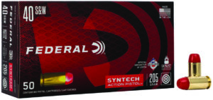 Federal AE40SJAP1 American Eagle Syntech Action Pistol  40S&W 205gr Total Syntech Jacket Flat Nose 50 Per Box/10 Case