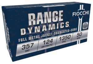 Fiocchi 357SIGAP Range Dynamics  357Sig 124gr Full Metal Jacket 50 Per Box/20 Case