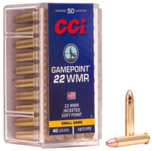 CCI Gamepoint 22 Winchester Magnum 40 Grain Jacketed Soft Point Ammunition