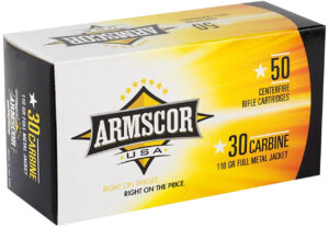 Armscor FAC30CIN USA  30Carbine 110gr Full Metal Jacket 50 Per Box/20 Case