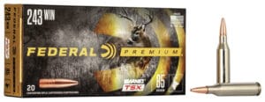 Federal Premium 243 Winchester 85 Grain Barnes TSX Rifle Ammunition