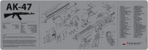 TEKMAT ARMORERS BENCH MAT - 12"X36" AK-47 GREY