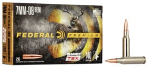 Federal Premium 7mm-08 Remington 140 Grain Barnes TSX Rifle Ammunition