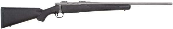 Mossberg 28005 Patriot Synthetic 243 Win 5+1 22" Fluted Barrel w/Recessed Match Crown, Cerakote  Stainless Steel, Spiral-Fluted Bolt, Synthetic Stock, Drop Box Magazine, Adjustable LBA Trigger