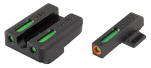 Truglo TFX Pro Black Green Tritium Fiber Optic Sight Set