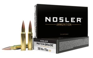 Nosler Match Grade 308 Winchester 175 Grain RDF Hollow Point Boat Tail Ammunition