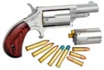 North American Arms 22MC Mini-Revolver  22 LR or 22 WMR 5 Shot 1.63" Barrel, Overall Stainless Steel Finish, Rosewood Grip Includes Cylinder