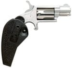 North American Arms 22MSHG Mini-Revolver  22 WMR 5 rd 1.13" Barrel, Overall Stainless Steel Finish, Black Synthetic Holster Grip