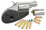 North American Arms 22MSCHG Mini-Revolver  22 LR or 22 WMR 5 rd 1.13" Barrel, Overall Stainless Steel Finish, Black Synthetic Holster Grip, Includes Cylinders