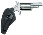 North American Arms 22MCHG Mini-Revolver  22 LR or 22 WMR 5 rd 1.63" Barrel, Overall Stainless Steel Finish, Black Synthetic Holster Grip Includes Cylinder