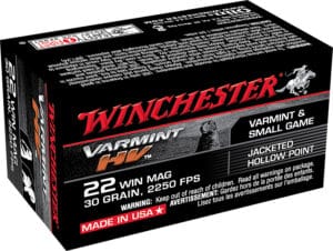 Winchester 22 Winchester Magnum 30 Grain Jacketed Hollow Point Ammunition