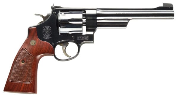 Smith & Wesson 150341 Model 27 Classic 357 Mag or 38 S&W Spl +P Blued Carbon Steel 6.50" Barrel, 6rd  Cylinder & N-Frame, Checkered Square Butt Walnut Grip