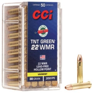 CCI TNT Green 22 Winchester Magnum 30 Grain Hollow Point Ammunition